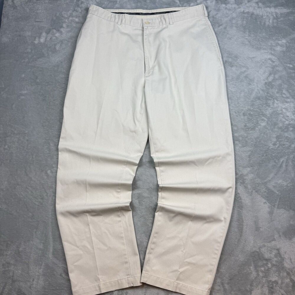 Vintage 90s Polo Ralph Lauren Chino Pants Mens 38x32 White Classic Fit USA